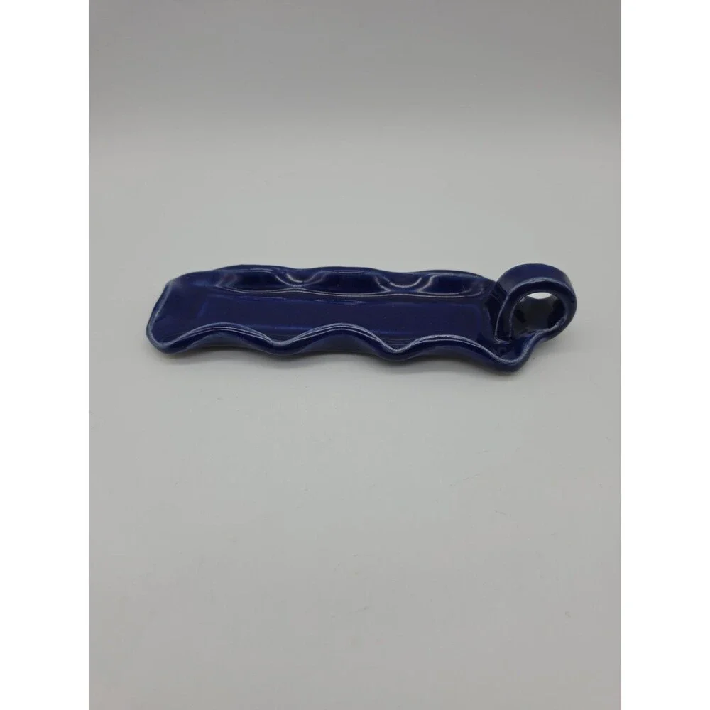 Studio Pottery Butter Dish Tom Jones Fairhope Alabama Cobalt Blue
